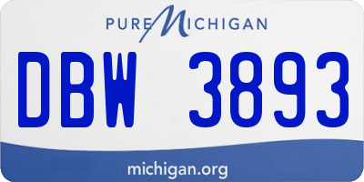 MI license plate DBW3893