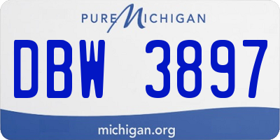 MI license plate DBW3897