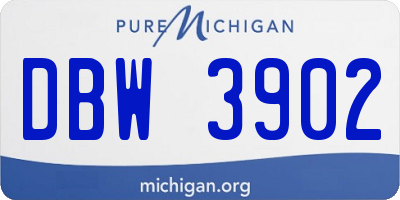 MI license plate DBW3902