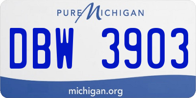 MI license plate DBW3903