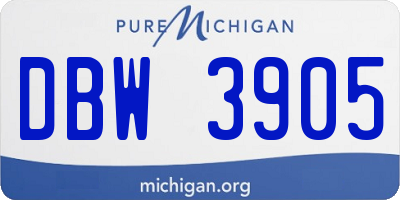 MI license plate DBW3905