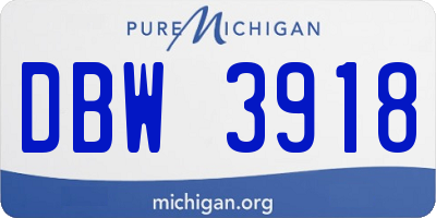 MI license plate DBW3918