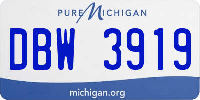 MI license plate DBW3919