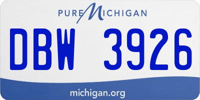 MI license plate DBW3926