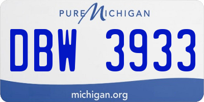 MI license plate DBW3933