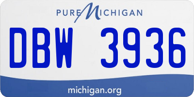 MI license plate DBW3936