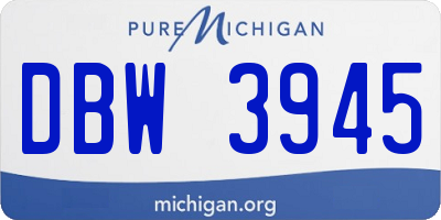 MI license plate DBW3945