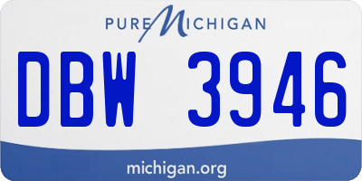 MI license plate DBW3946