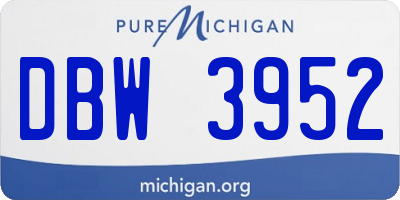 MI license plate DBW3952