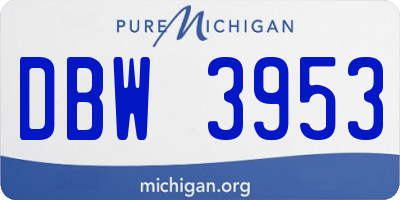 MI license plate DBW3953