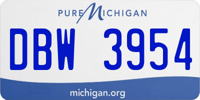 MI license plate DBW3954