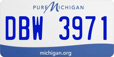 MI license plate DBW3971