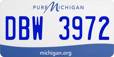 MI license plate DBW3972