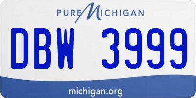 MI license plate DBW3999