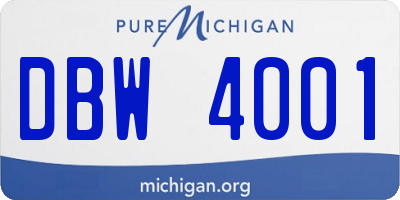 MI license plate DBW4001