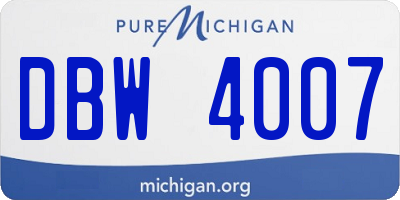 MI license plate DBW4007