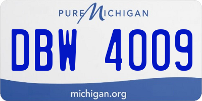 MI license plate DBW4009
