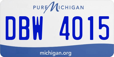 MI license plate DBW4015
