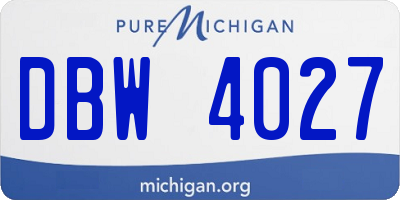 MI license plate DBW4027