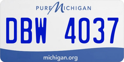 MI license plate DBW4037