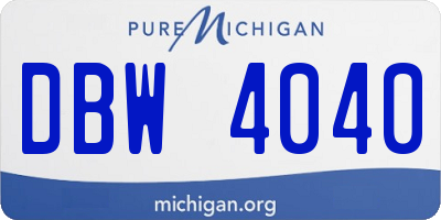 MI license plate DBW4040