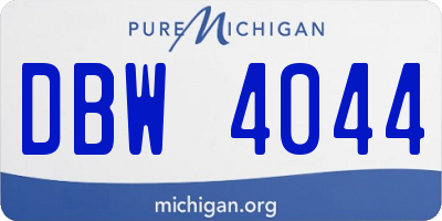 MI license plate DBW4044