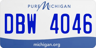 MI license plate DBW4046