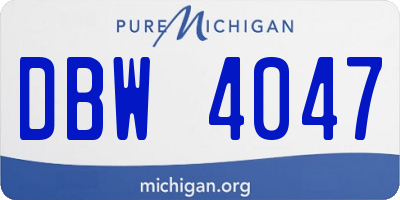MI license plate DBW4047