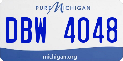 MI license plate DBW4048