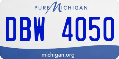 MI license plate DBW4050