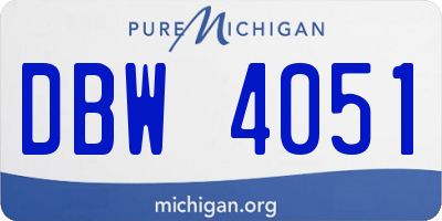 MI license plate DBW4051