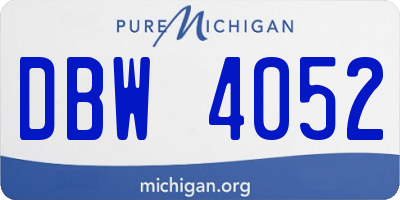MI license plate DBW4052