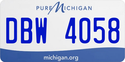 MI license plate DBW4058