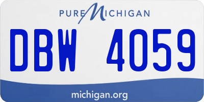 MI license plate DBW4059