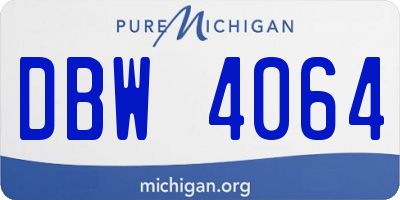 MI license plate DBW4064