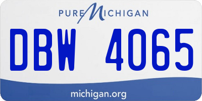 MI license plate DBW4065