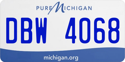 MI license plate DBW4068