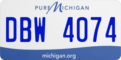 MI license plate DBW4074