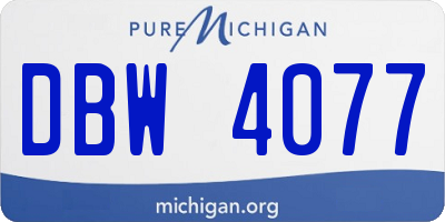 MI license plate DBW4077