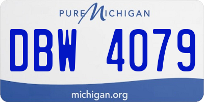 MI license plate DBW4079