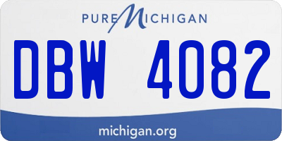 MI license plate DBW4082