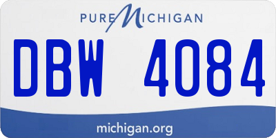 MI license plate DBW4084
