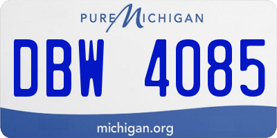 MI license plate DBW4085