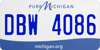 MI license plate DBW4086