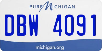 MI license plate DBW4091