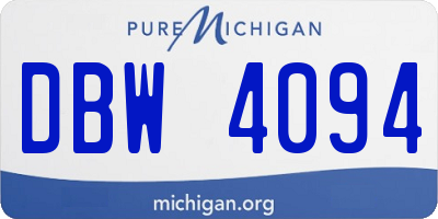 MI license plate DBW4094