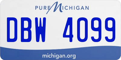 MI license plate DBW4099