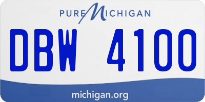 MI license plate DBW4100