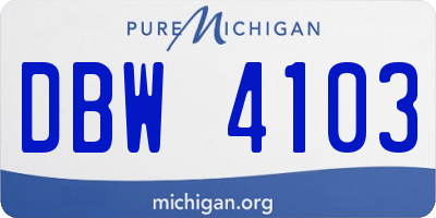 MI license plate DBW4103