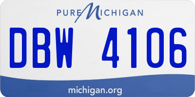 MI license plate DBW4106